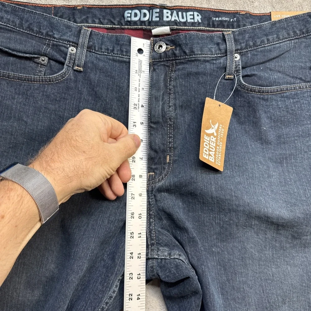 Eddie Bauer H2Low Flex Flannel Lined Jeans Classic Fit Straight Leg‎ 42x30